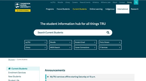 Thompson Rivers University: Current Students